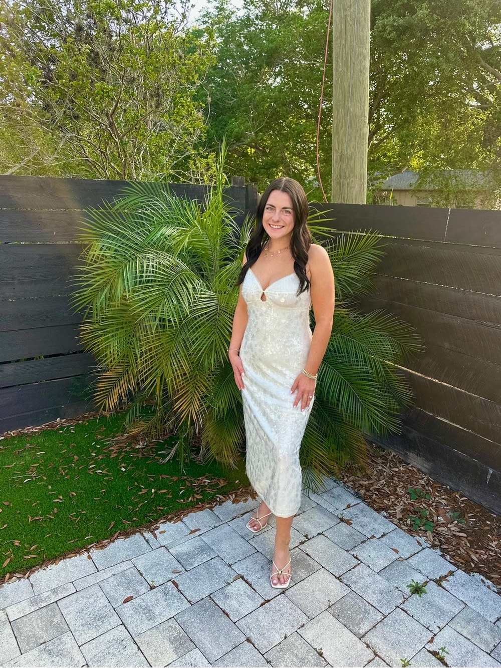 Abercrombie & Fitch White Lace Midi Slip Dress